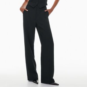 Aritzia Wilfred Black Wide Leg Trouser Elastic Back Waist Size 4